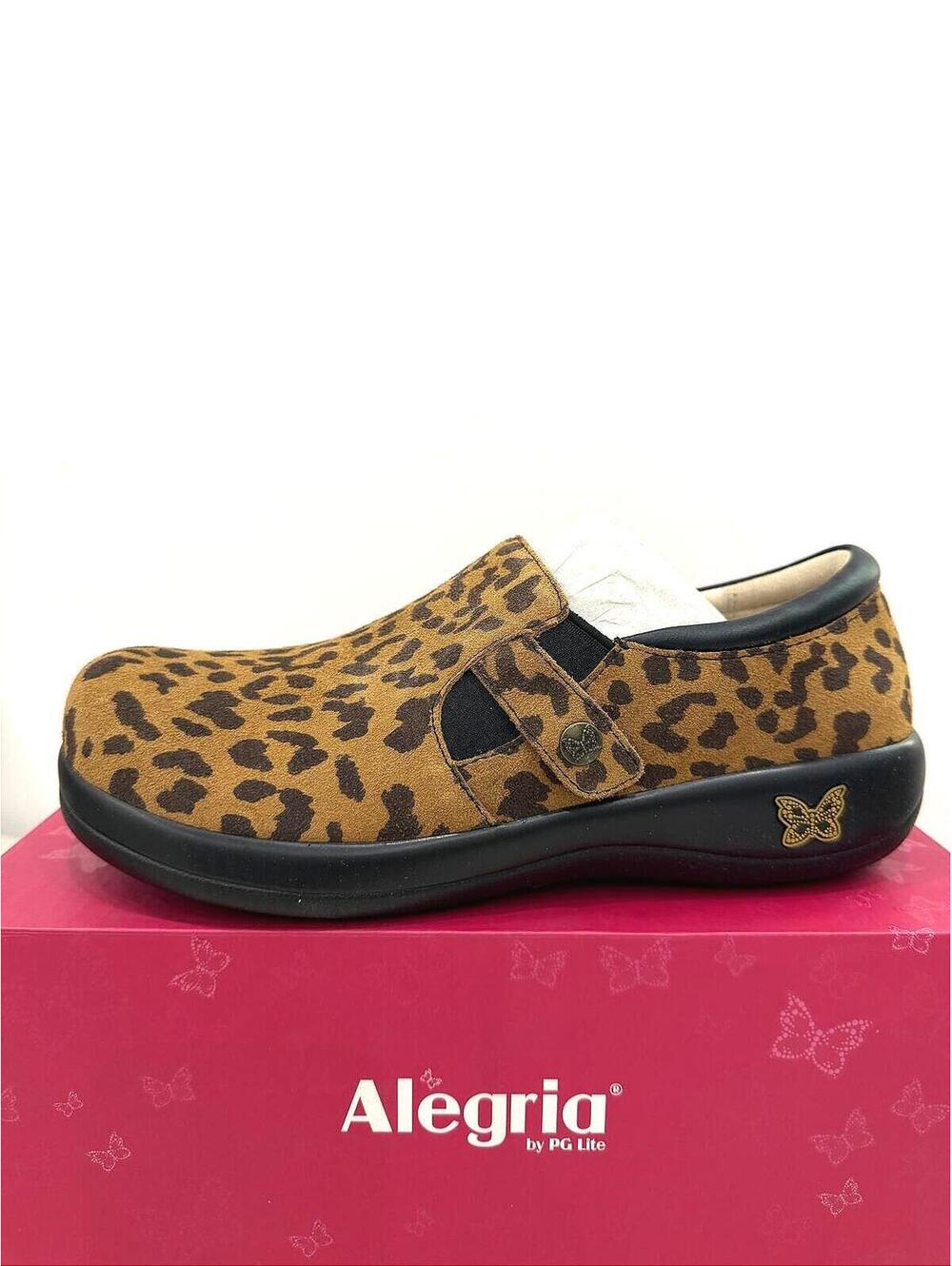 Alegria Kara Wide Slip-On Shoes Leopard Print US 9